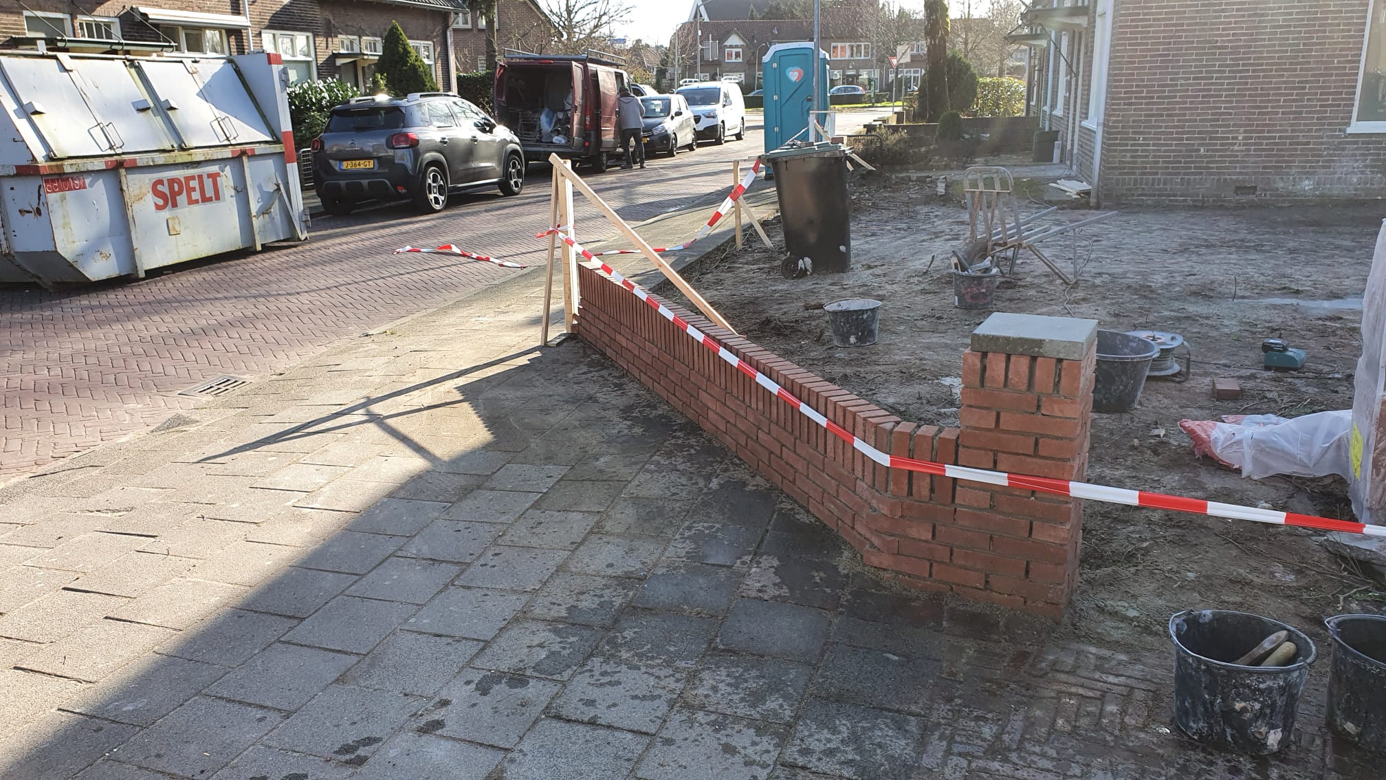 Nieuw gemetselde muur