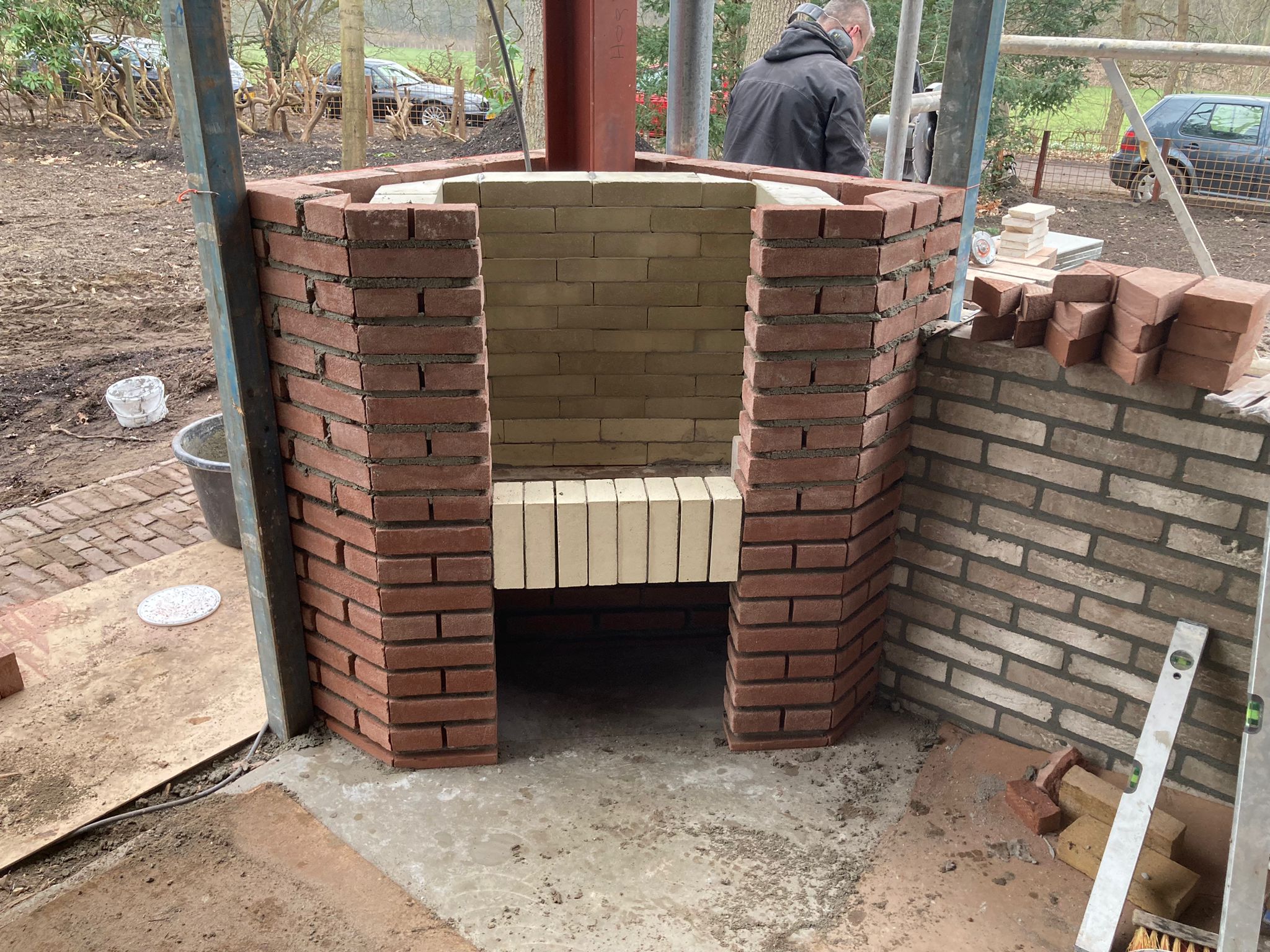 Open haard metselwerk